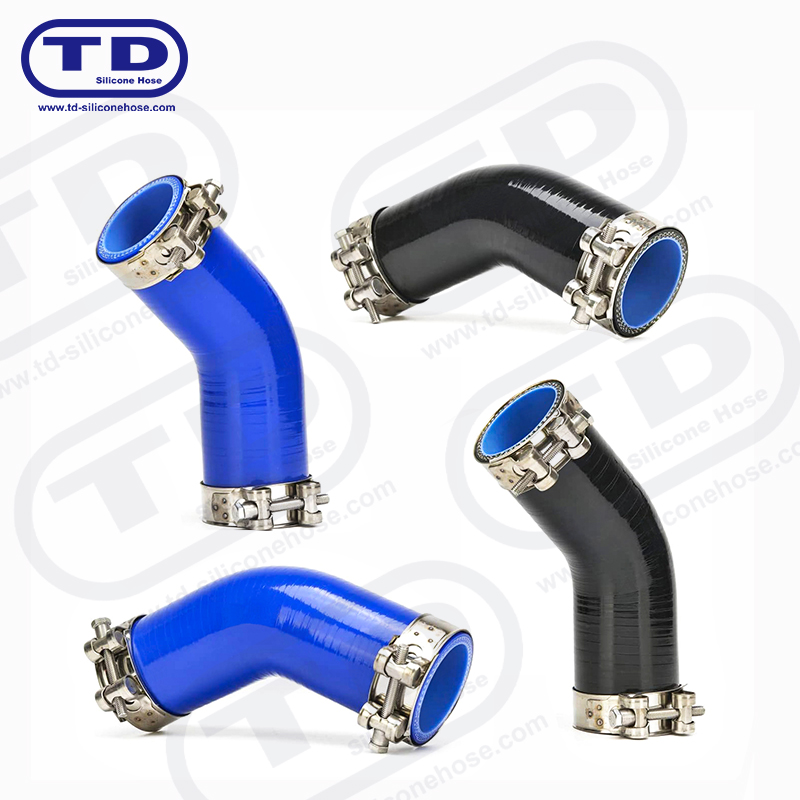 Tubo a gomito in silicone 45 °