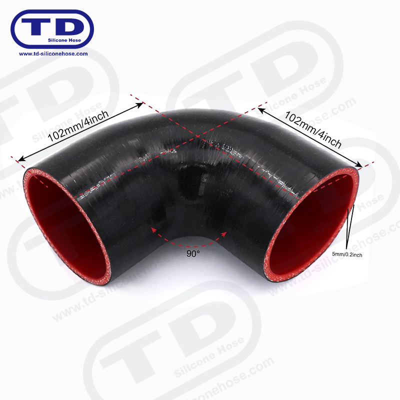 Tubo a gomito in silicone 90 °