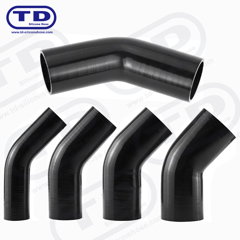 Tubo a gomito in silicone 45 °