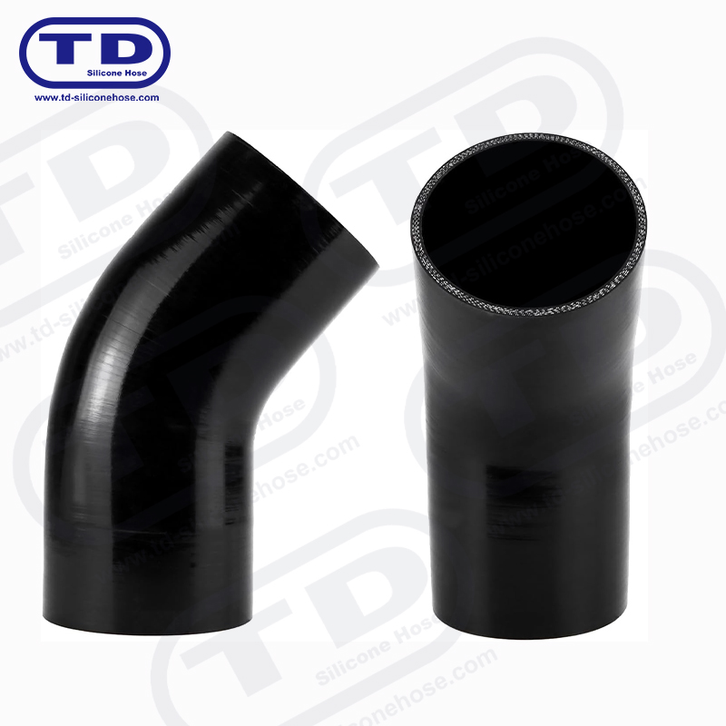 Tubo a gomito in silicone 45 °
