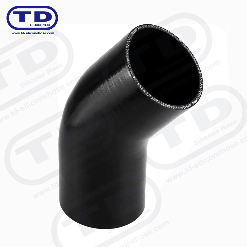 Tubo a gomito in silicone 45 °