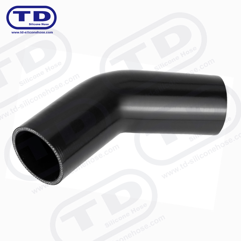 Tubo a gomito in silicone 45 °