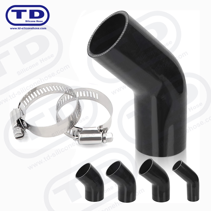 Tubo a gomito in silicone 45 °