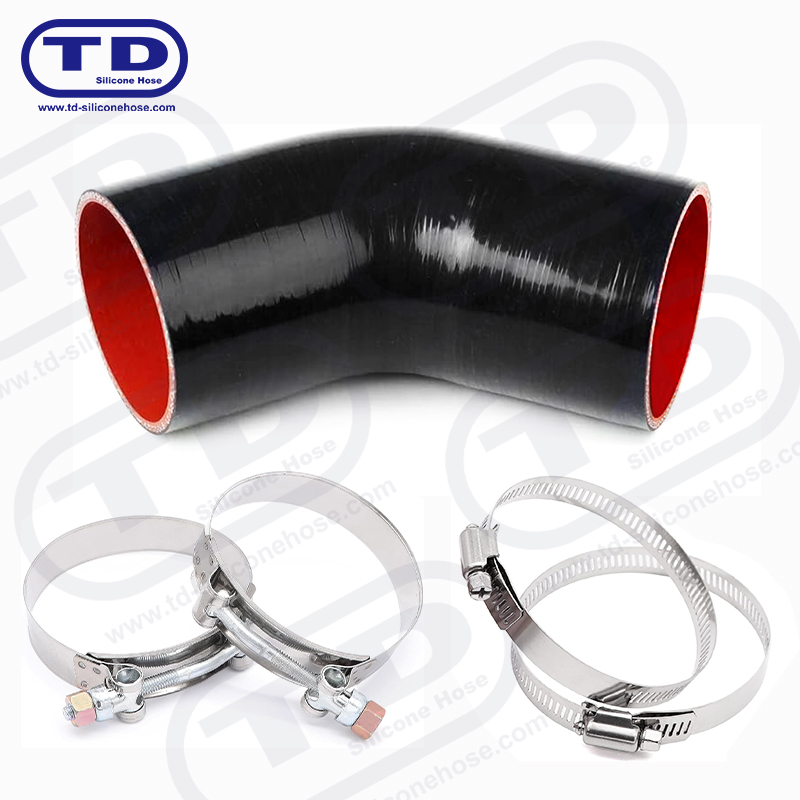 Tubo a gomito in silicone 45 °