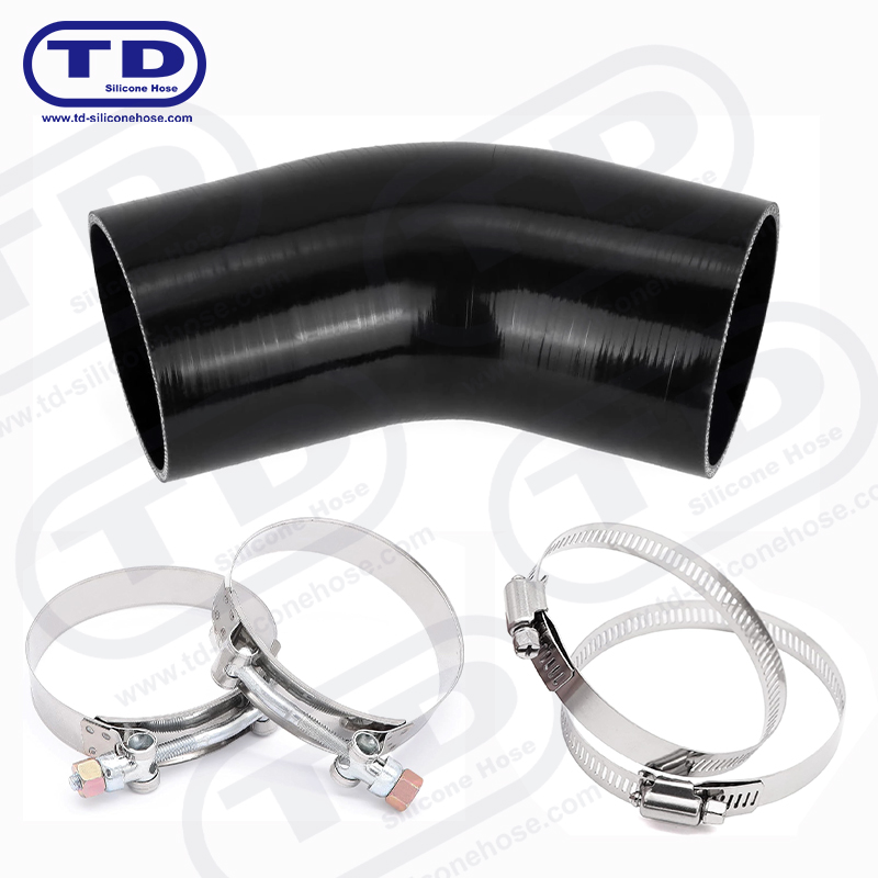 Tubo a gomito in silicone 45 °