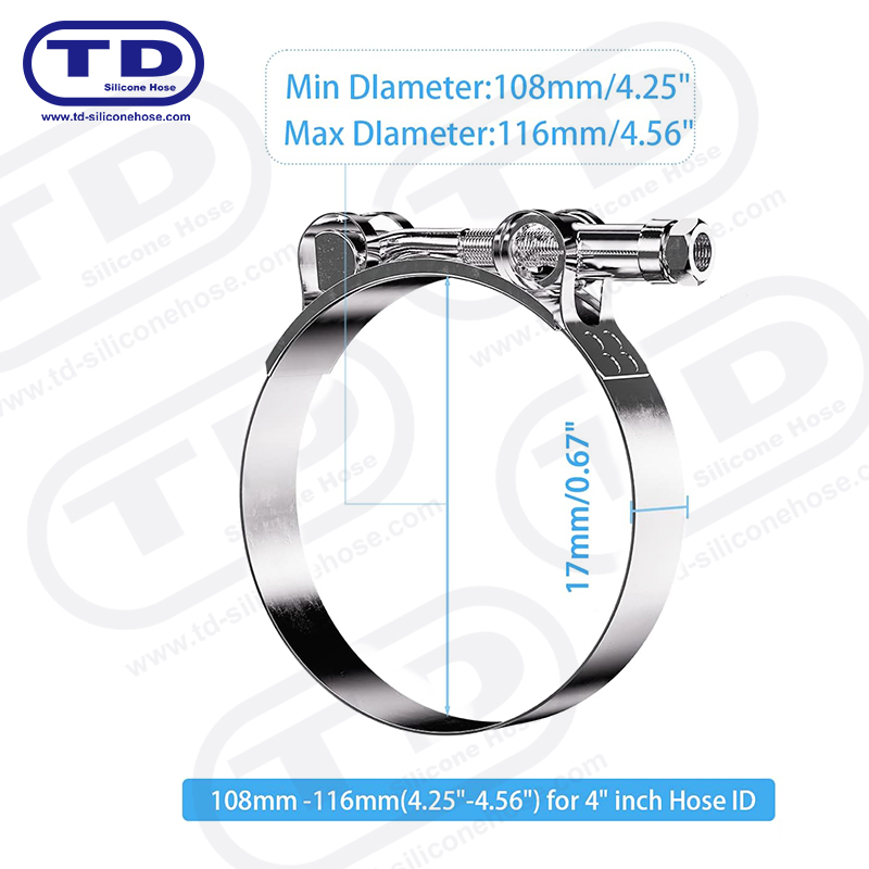 Morsetto per tubo di silicone a T del bullone pesante