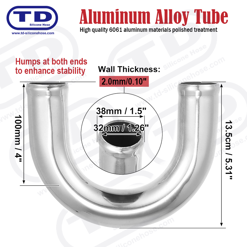 Tubo di alluminio 180 ° gomito OD: 1,5 