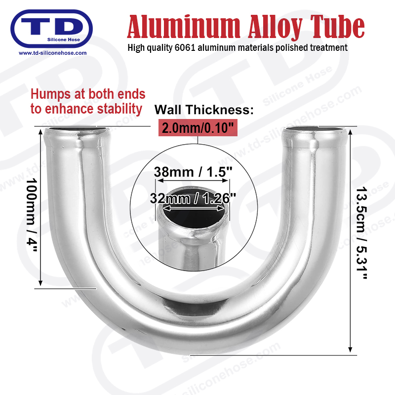 Tubo di alluminio 180 ° gomito OD: 1,5 