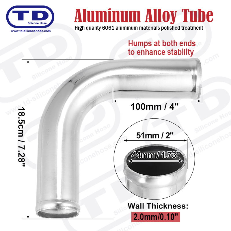 Tubo di alluminio 90 ° gomito OD: 2,0 