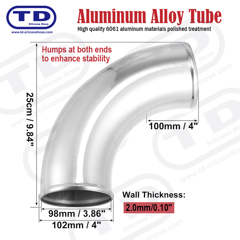 Tubo di alluminio 90 ° gomito OD: 4,0 
